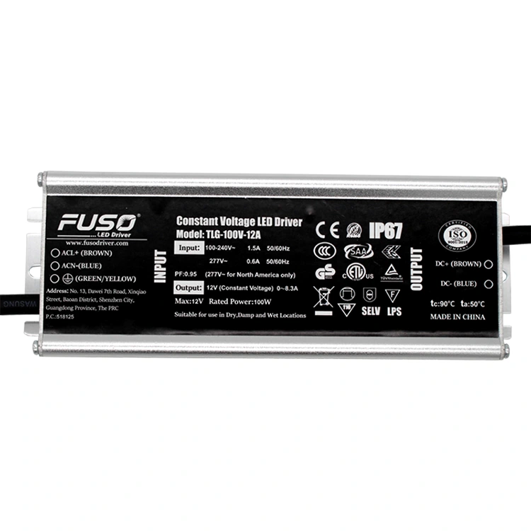 Driver LED de tensão constante alta de PF 12v 100w