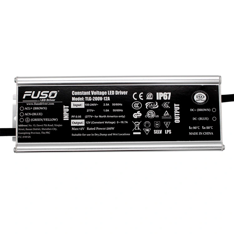 Driver LED de tensão constante alta de PF 12v 200w