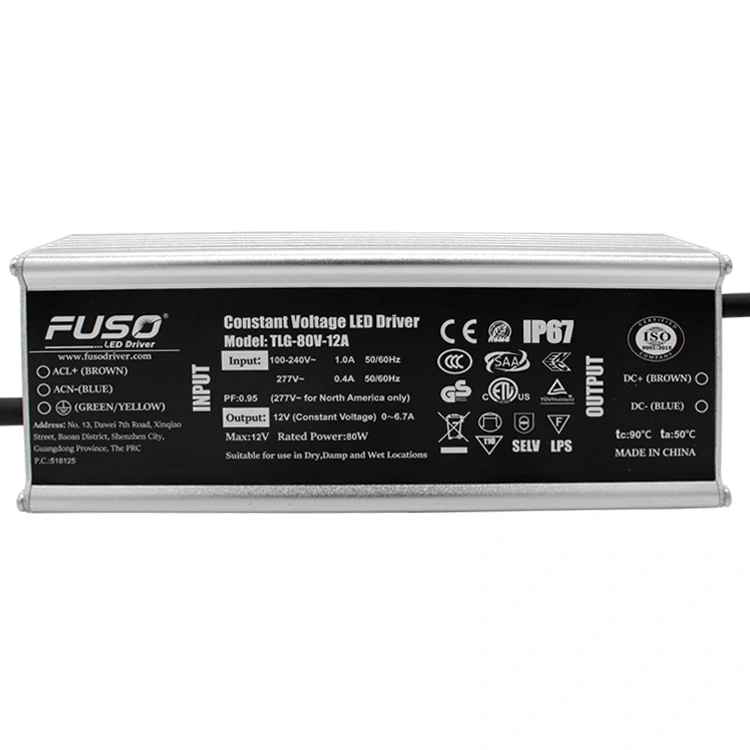 Driver LED de tensão constante alta de PF 12v 80w