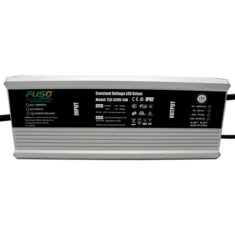 Driver LED de tensão constante alta de PF 24V 320w