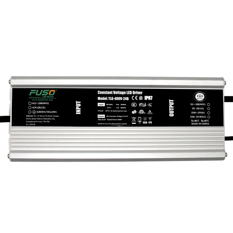 Driver LED de tensão constante alta de PF 24V 400w